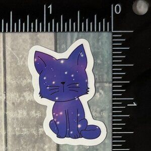 🌀10/$10🌀 Galaxy Kitty Cat Reusable Waterproof Vinyl Sticker Decal